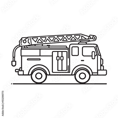 emergency rescue vehicle fire truck sketch drawing