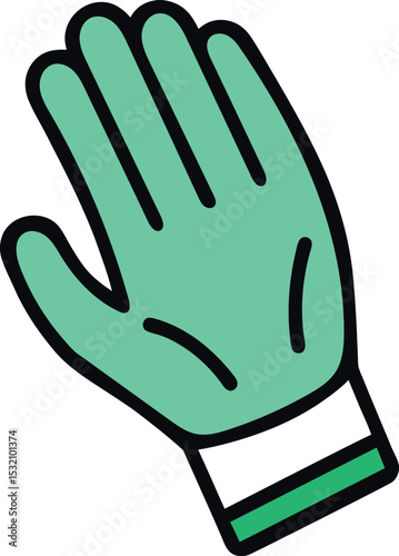 flat illustration of a goalkeeper glove