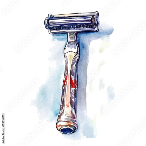 Razor, watercolor clipart vector, isolated on a white background.