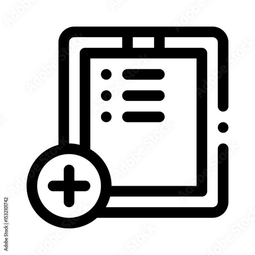 Clipboard with Medical line icon