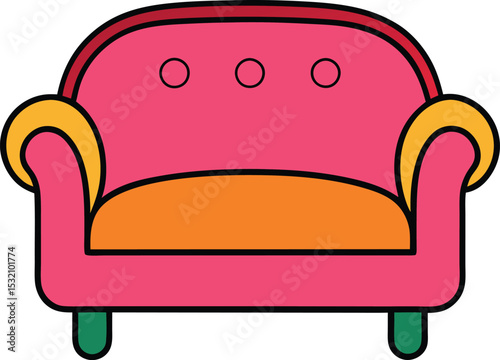 futon sofa on white background