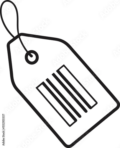  price tag with bar code sketch outline