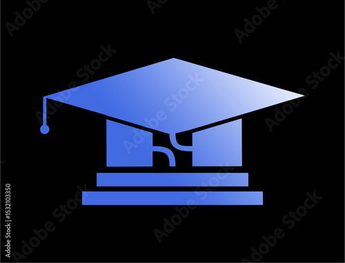 Graduation cap symbol and building concept