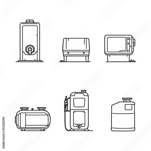 fuel tank thin line vector graphic design element