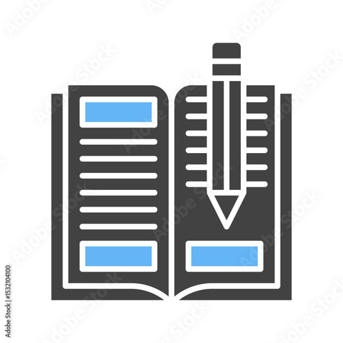 Pencil and Book icon vector image. Suitable for mobile apps, web apps and print media.