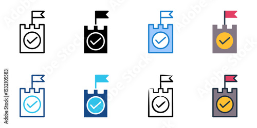 Established icon set multiple style collection 
