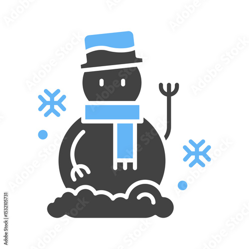Snowman II icon vector image. Suitable for mobile apps, web apps and print media.