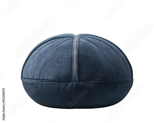 Round Navy Blue Textured Ball on Transparent Background Ideal for Stylish Modern Interiors
