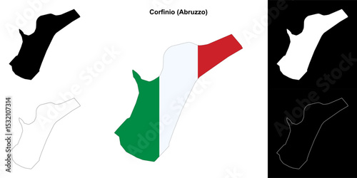 Corfinio (Abruzzo) outline map set