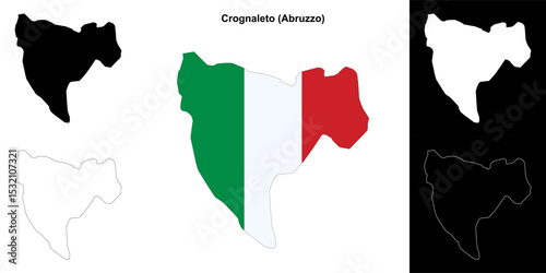 Crognaleto (Abruzzo) outline map set