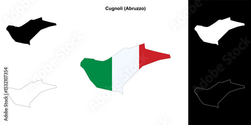 Cugnoli (Abruzzo) outline map set