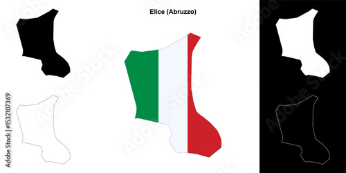 Elice (Abruzzo) outline map set