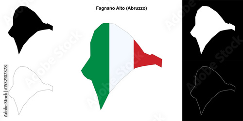 Fagnano Alto (Abruzzo) outline map set
