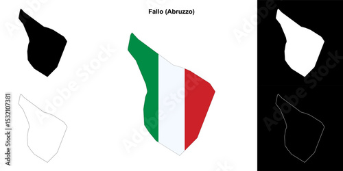 Fallo (Abruzzo) outline map set