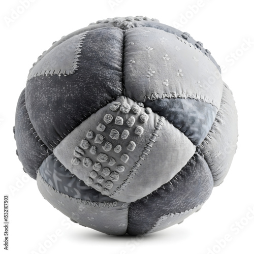 Gray Patchwork Fabric Ball Sensory Toy for Baby or Child