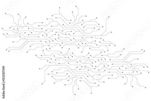 Vector circuit board pattern on a white screen for background technology 