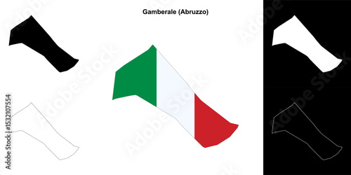 Gamberale (Abruzzo) outline map set