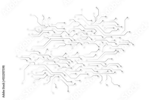 Vector circuit board pattern on a white screen for background technology 