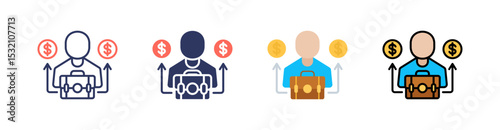 B2C Multi Style Icon Set Vector 