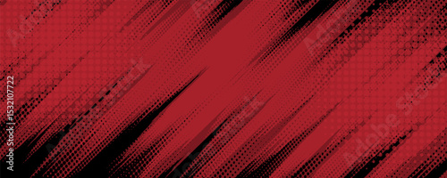 Red halftone dots blue color pattern gradient grunge texture background. Dot pop art comic sport style vector illustration. Eps10