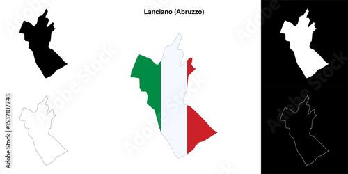 Lanciano (Abruzzo) outline map set