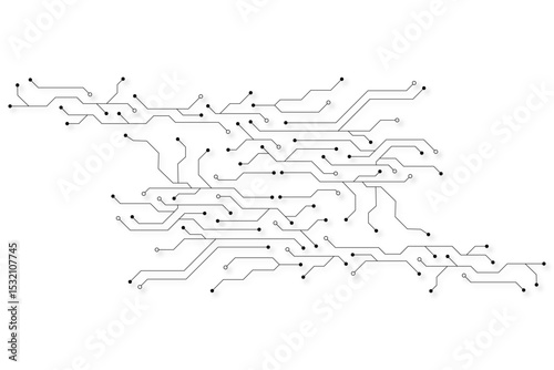 Vector circuit board pattern on a white screen for background technology 