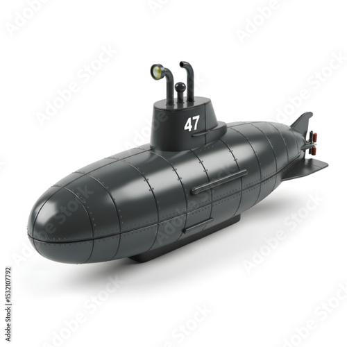 Military Submarine 3D Render Detailed Model of a Modern Sub