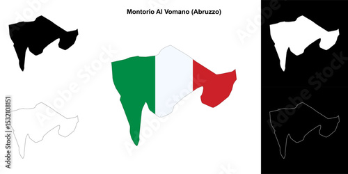Montorio Al Vomano (Abruzzo) outline map set