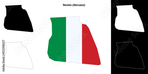 Nereto (Abruzzo) outline map set