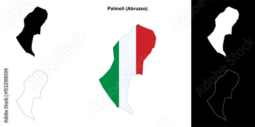 Palmoli (Abruzzo) outline map set