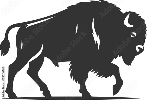 European bison mammal animal vector silhouette drawing