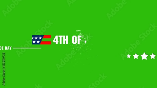 4th of July Text Animation , independence day , 4k video