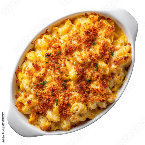 Delicious creamy baked mac and cheese with breadcrumb topping