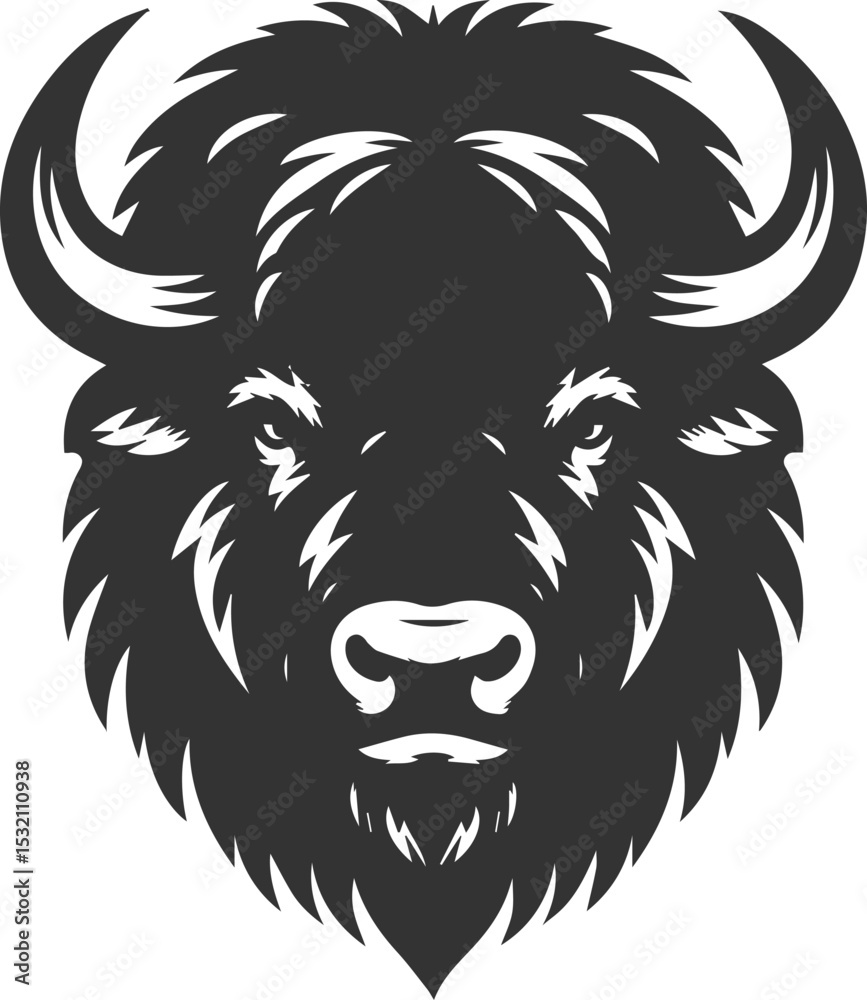 Obraz premium European bison mammal animal vector silhouette drawing