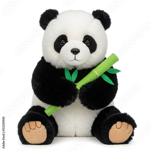 Adorable Panda Plush Toy Holding Bamboo - Cute Stuffed Animal
