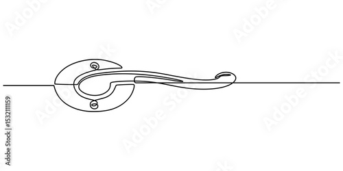 door knob continuous one line drawing, Door Handle Drawing, Doorknob Black Stroke Linear Icon, Doorknob Icon on Black and White Vector Backgrounds, Silhouette Illustration Minimalist Style, Graphic. 
