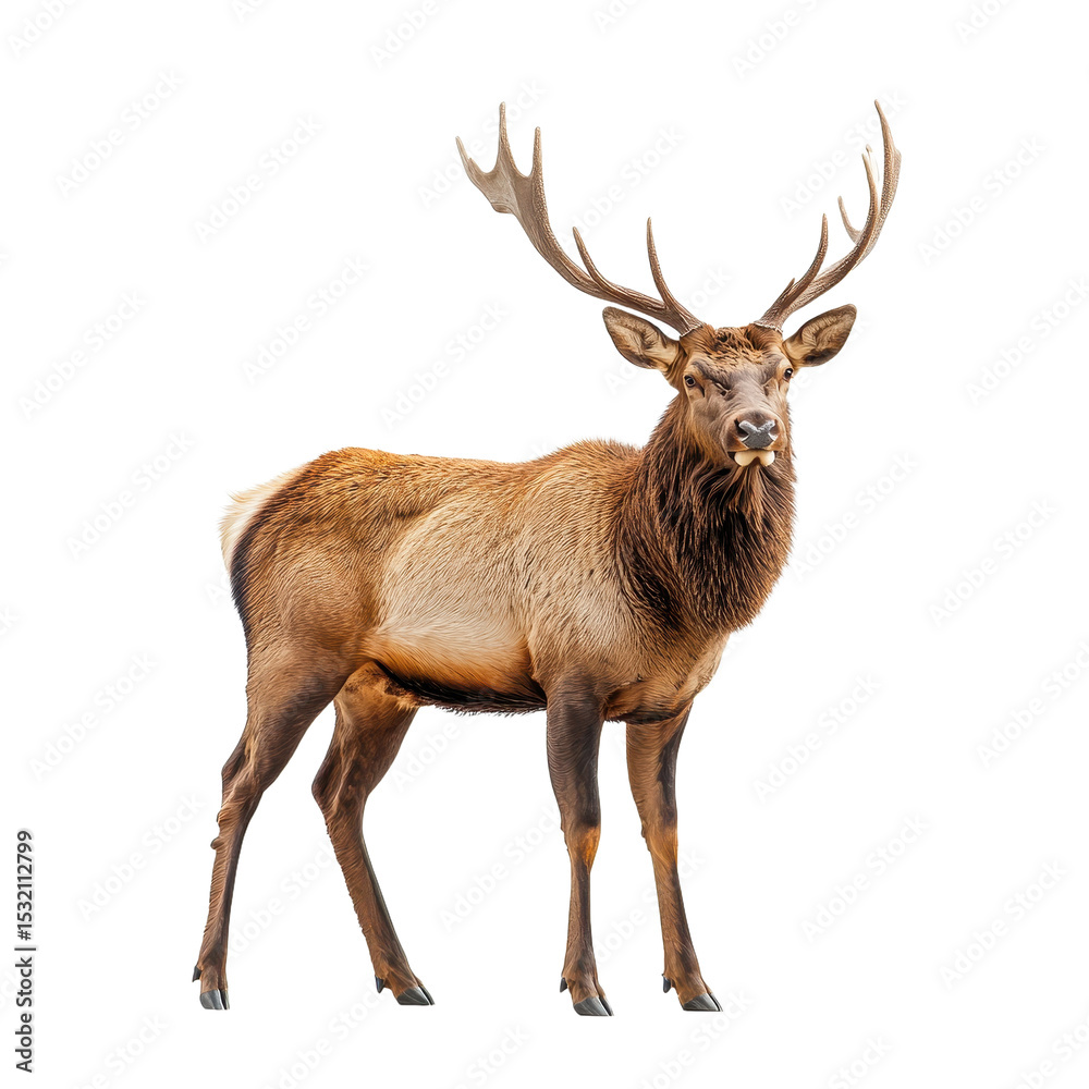 Fototapeta premium Irish Elk isolated on transparent background.