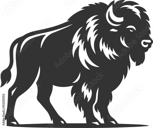 Wallpaper Mural European bison mammal animal vector silhouette drawing Torontodigital.ca
