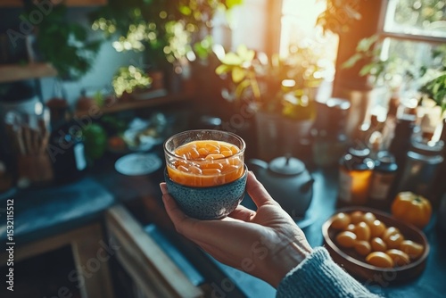 Nourishing the body,  wellness: person taking fish oil supplements for optimal health and vitality., Generative AI