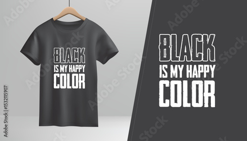 Blank black cotton men's casual tee shirt design template for fashion apparel print illustrationBlank black cotton men's casual tee shirt design template for fashion apparel print illustration
