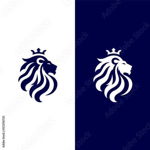 simple majestic royal lion crown  silhouette vector logo design	