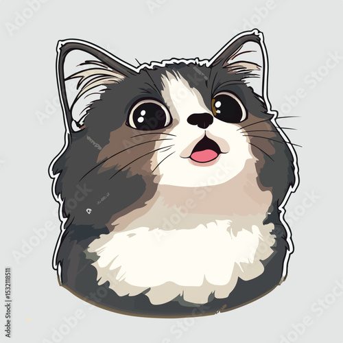 Adorable Surprised Cat Vector Art