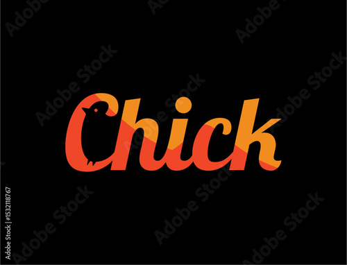 Chick logo design letter text