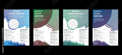 Colorful website Flyer design template. Set of flyer business promotion banner templates. Modern abstract background banner design. Website banner template for digital marketing and branding