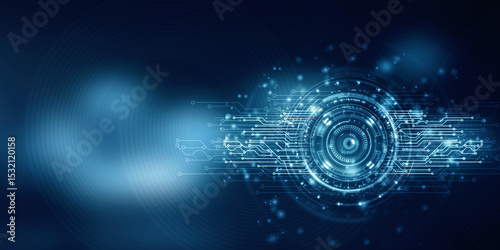 2d illustration Abstract futuristic electronic circuit technology background