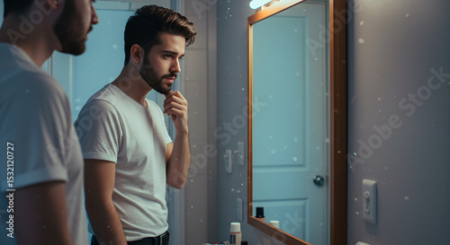 A person self-reflecting in mirror about being accountable for their actions