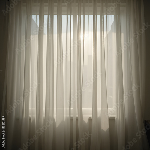 The mottled light and shadow in the light fluttering of the white gauze curtains