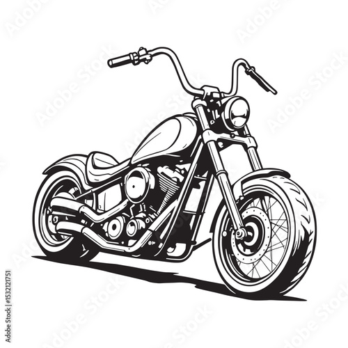 Minimalist motorcycle outline drawing simple vector design