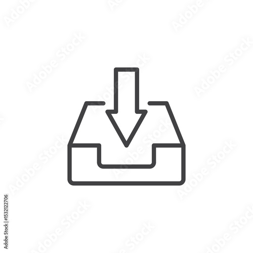 Upload tray line icon