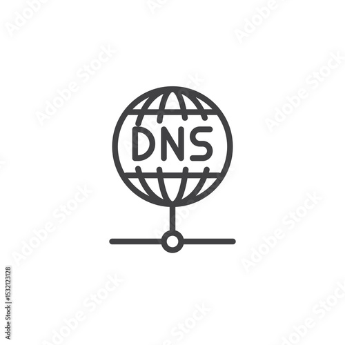 DNS globe line icon